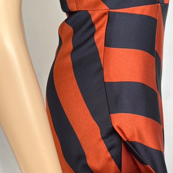 NWT Hugo Boss Dalton Dress Orange & Navy, Women's Size 0 - Picture 9 of 13